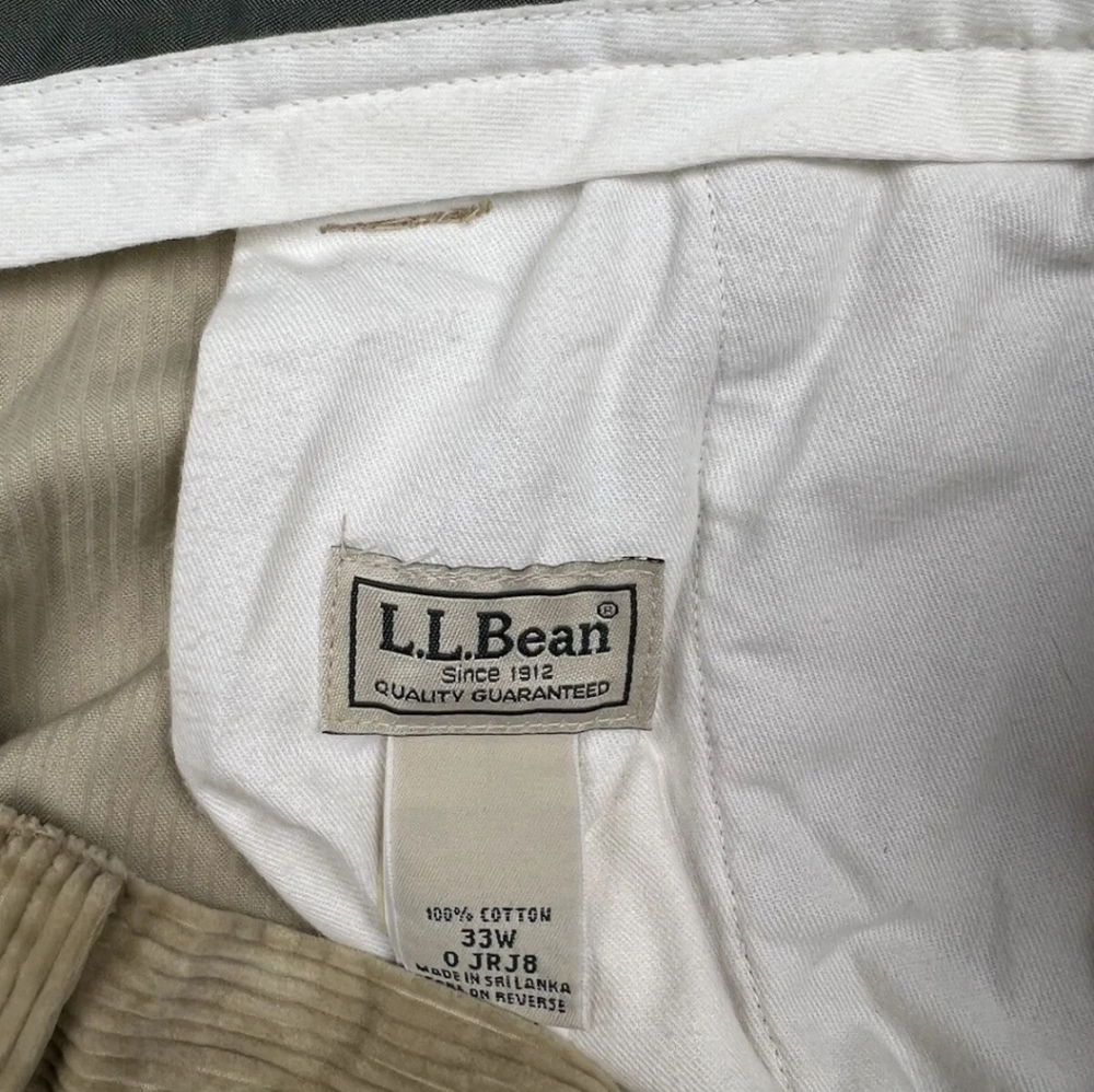 LL Bean Corduroy Pants 33x30